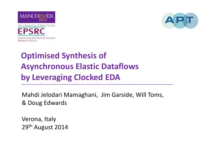 optimised synthesis of optimised synthesis of