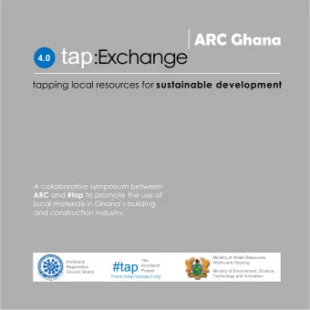 tap : Exchange  4.0 tapping local resources for sustainable development  A collaborative symposium