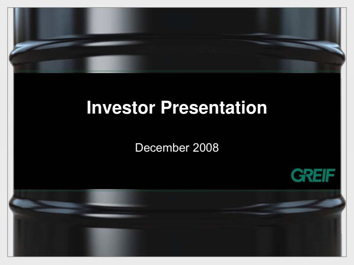 investor presentation investor presentation