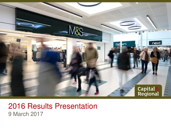 2016 results presentation
