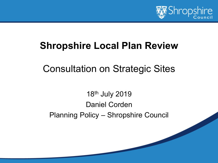 shropshire local plan review consultation on strategic