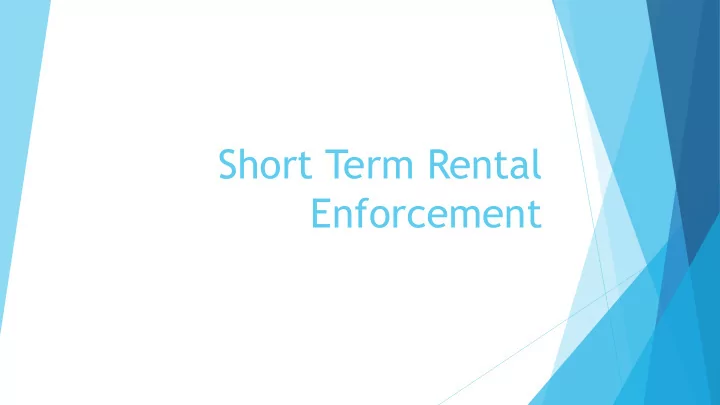 short term rental