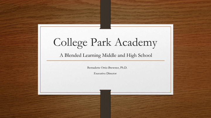 college park academy