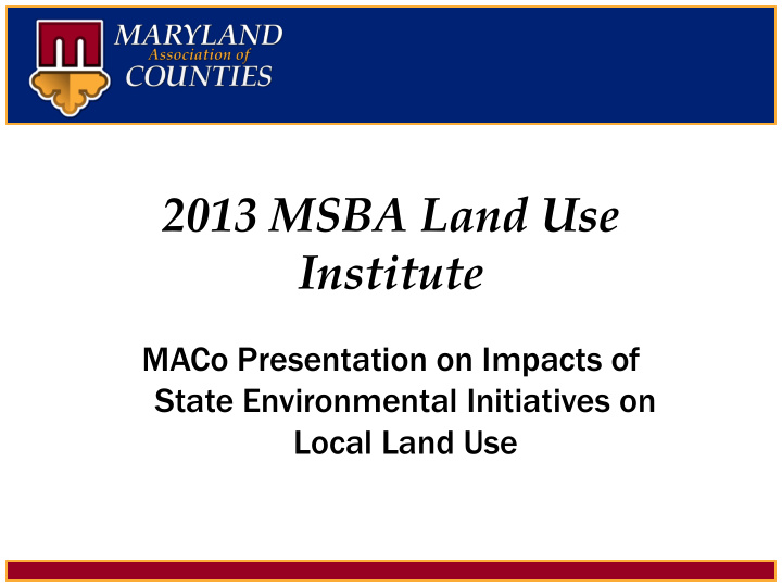 2013 msba land use