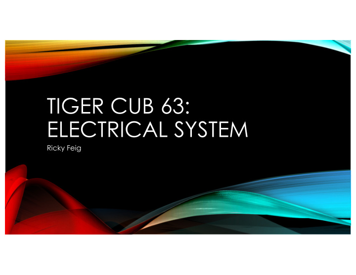 tiger cub 63 electrical system