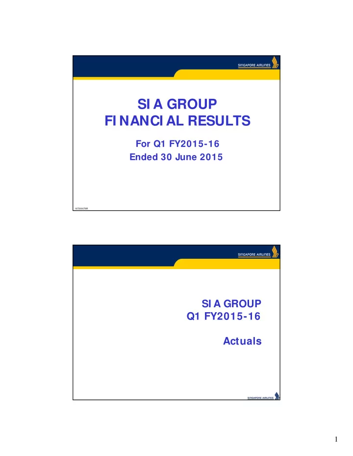 si a group fi nanci al results