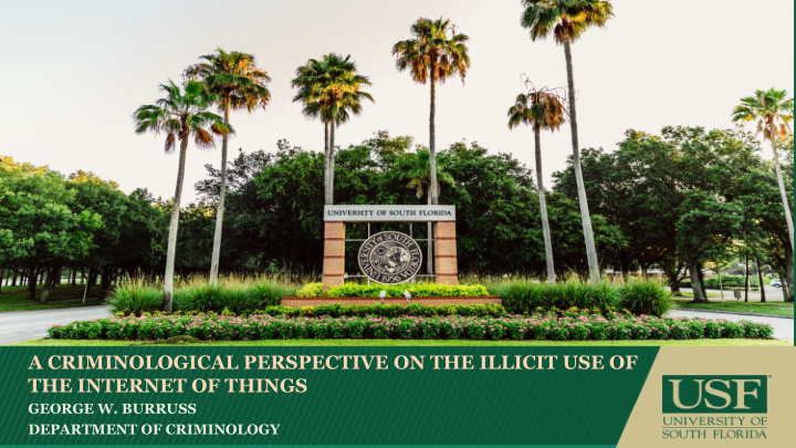 a criminological perspective on the illicit use of the
