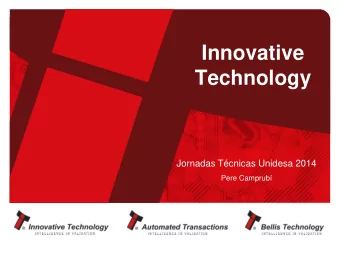 Innovative  Technology  Jornadas Tcnicas Unidesa 2014  Pere Camprub  ndice  Smart Coin