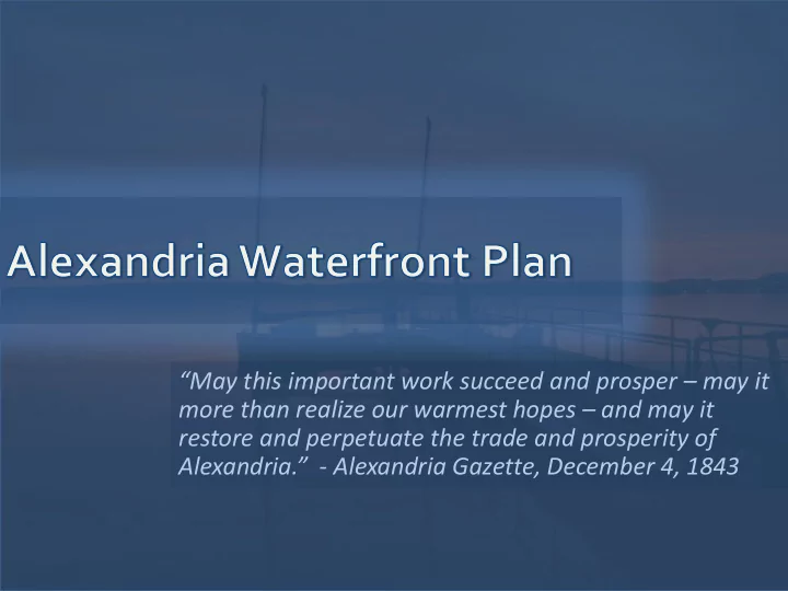 restore and perpetuate the trade and prosperity of