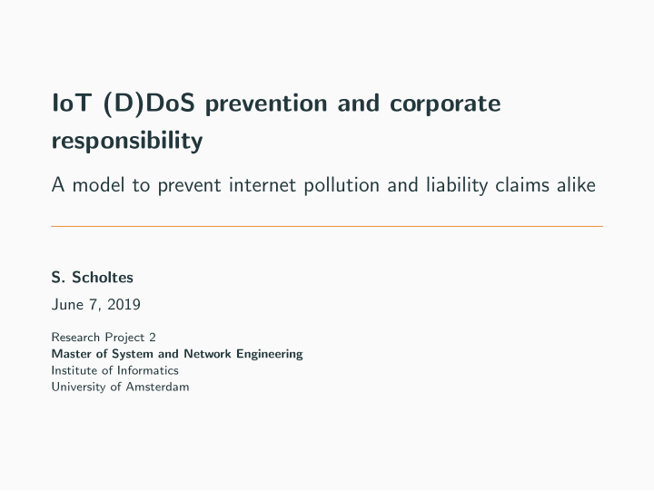 iot d dos prevention and corporate responsibility