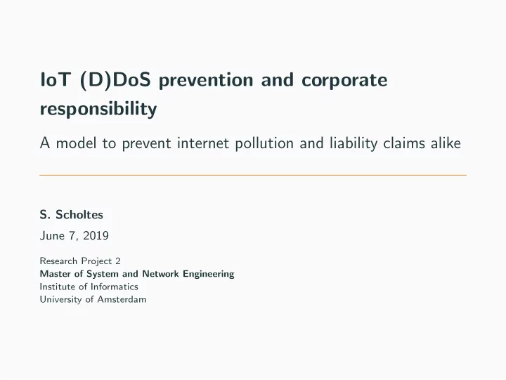 iot d dos prevention and corporate responsibility