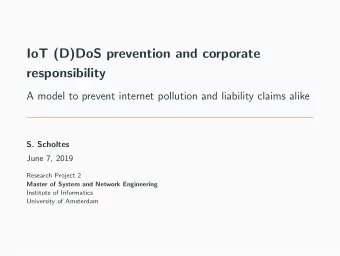IoT (D)DoS prevention and corporate  responsibility  A model to prevent internet pollution and