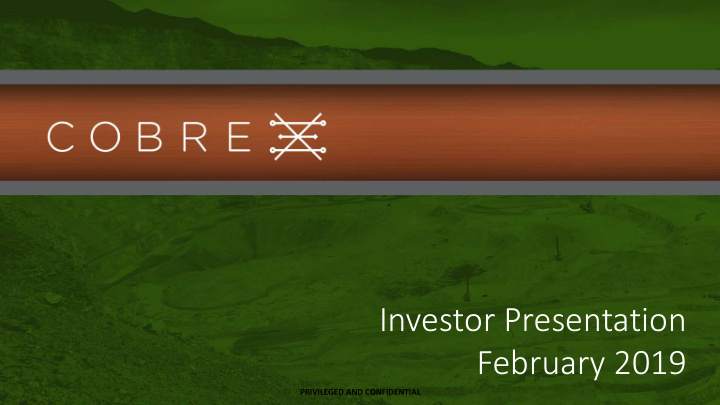 investor presentation february 2019