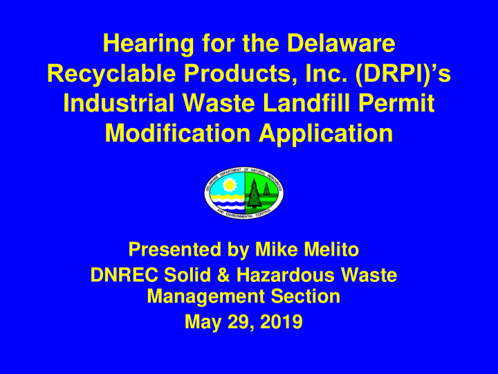 recyclable products inc drpi s