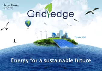 Energy Storage  Energy for a sustainable future  Overview  October 2016  Energy  Energy for a