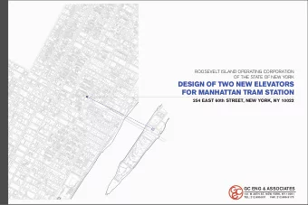 DESIGN OF TWO NEW ELEVATORS  FOR MANHATTAN TRAM STATION  254 EAST 60th STREET, NEW YORK, NY 10022