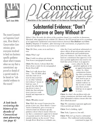 Planning  Newsletter of the Connecticut Chapter of the American Planning Association  April-June