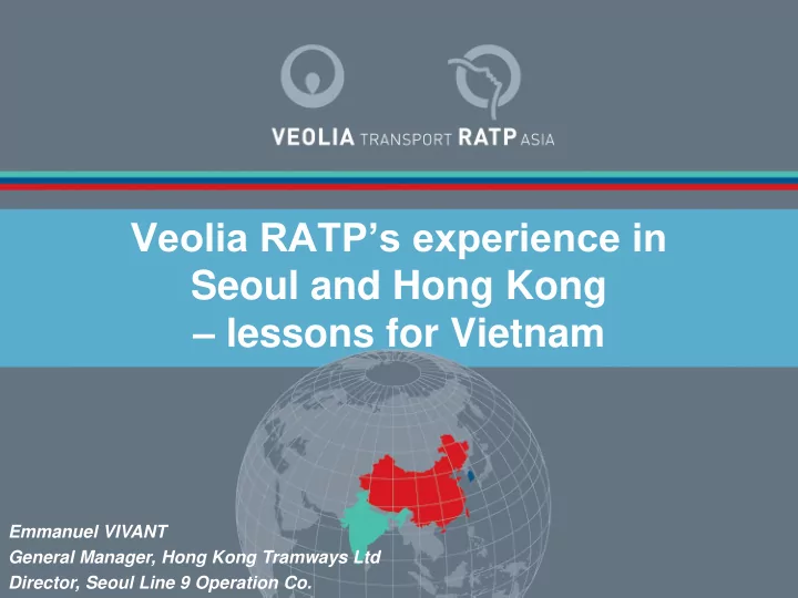 veolia ratp s experience in