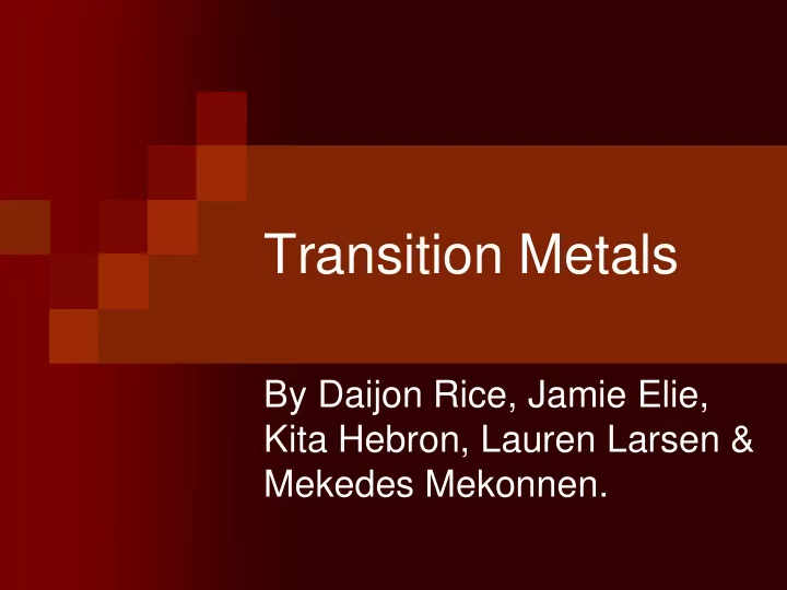 transition metals