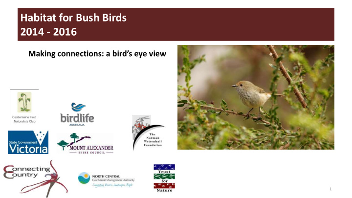 habitat for bush birds 2014 2016