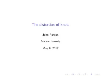 The distortion of knots John Pardon Princeton University May 9, 2017 Knots Two views of the figure