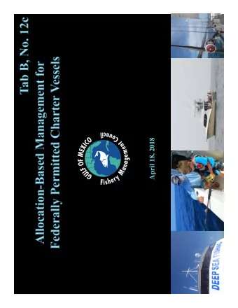 April 18, 2018 Alternative 1 :  No Action.  Do not adopt an allocation-based management approach.