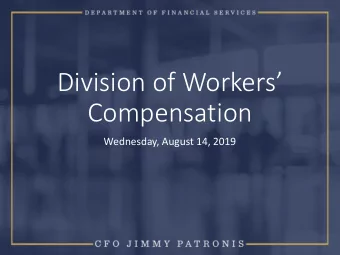 Compensation  Wednesday, August 14, 2019  Regulatory and Legislative  Update  Andrew Sabolic