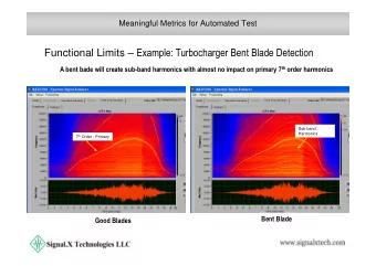 Functional Limits  Example: Turbocharger Bent Blade Detection A bent bade will create sub-band