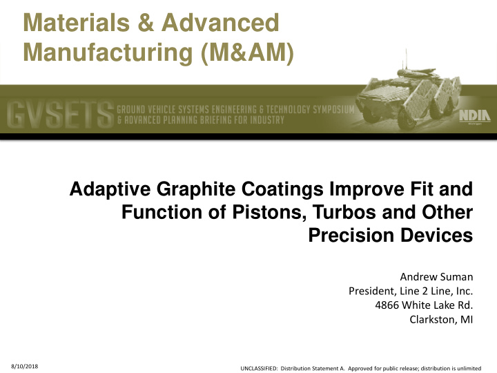 materials advanced manufacturing m am