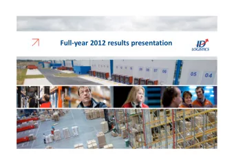 Full-year 2012 results presentation  Contents  1.  ID Logistics, Frances leader in contractual