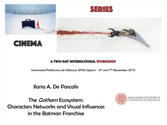 THE NARRATIVE ECOSYSTEM  Some issues:  1) Definition and  universalization  2)Wideness and