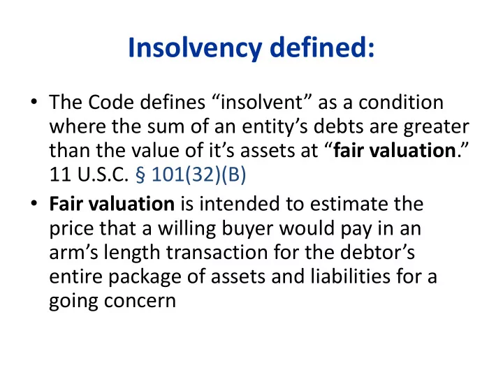 insolvency defined