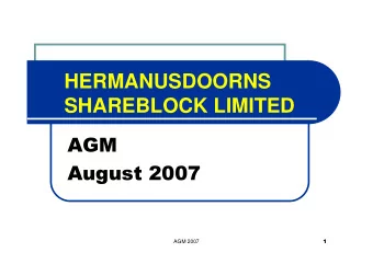 HERMANUSDOORNS  SHAREBLOCK LIMITED