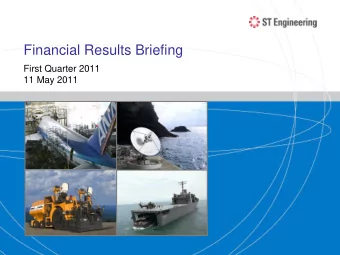 Financial Results Briefing  First Quarter 2011  11 May 2011  1Q2011 Results  Double-Digit Growth