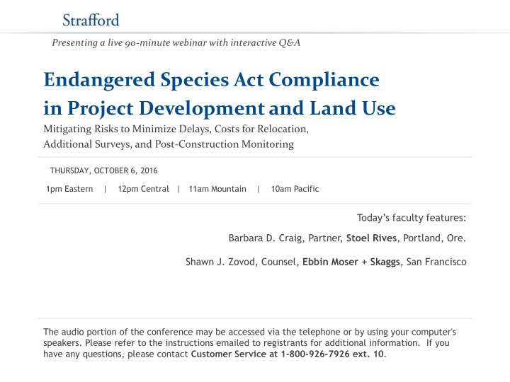 endangered species act compliance in project development