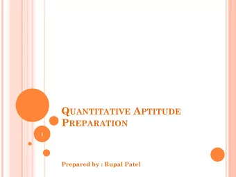 P REPARATION  1  Prepared by : Rupal Patel  TOPICS  Numbers  HCF and LCM  Simplifications