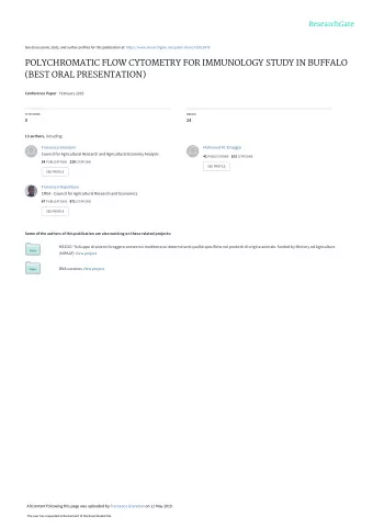 POLYCHROMATIC FLOW CYTOMETRY FOR IMMUNOLOGY STUDY IN BUFFALO  (BEST ORAL PRESENTATION) Conference