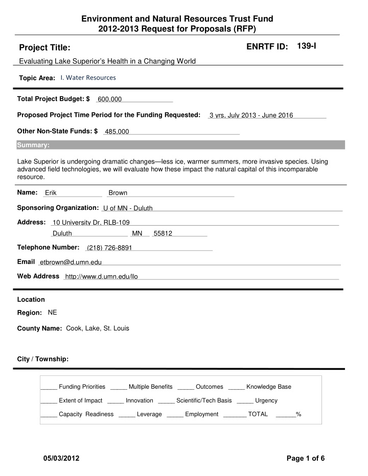 environment and natural resources trust fund 2012 2013