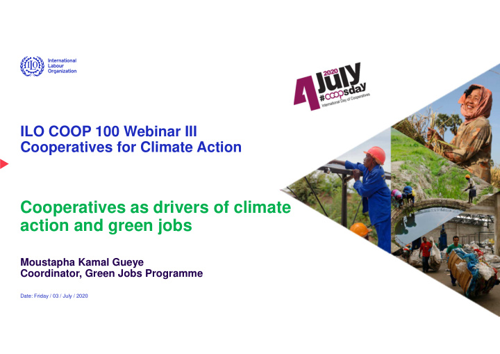 cooperatives as drivers of climate action and green jobs