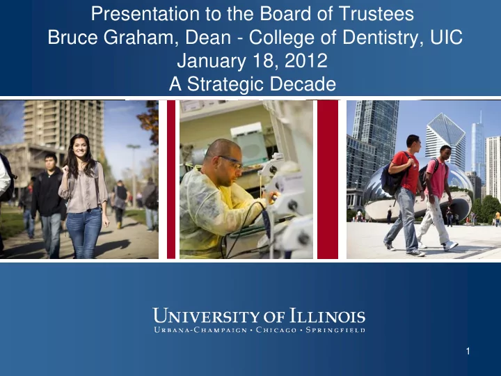 presentation to the board of trustees bruce graham dean