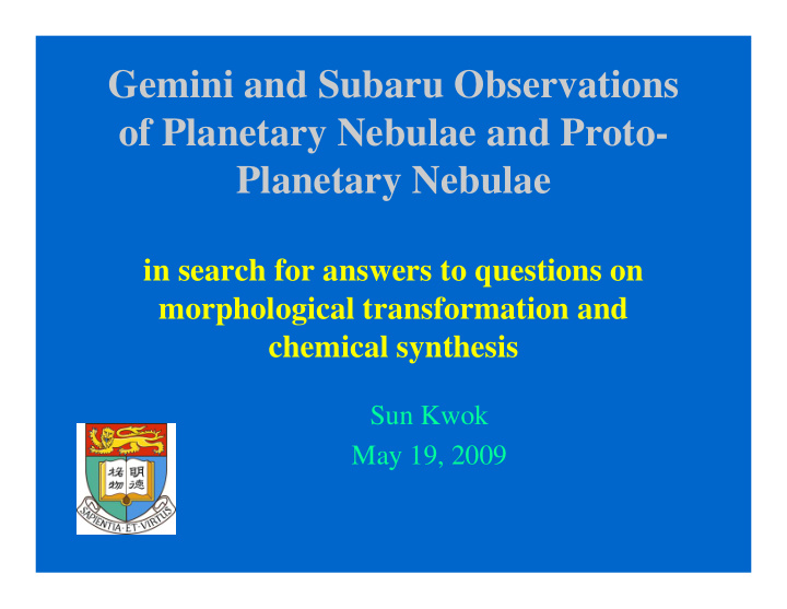 gemini and subaru observations of planetary nebulae and
