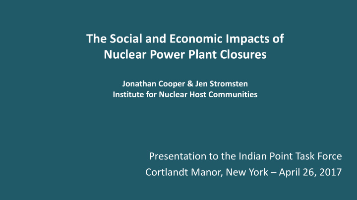 the social and economic impacts of nuclear power plant