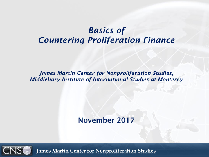 countering proliferation finance
