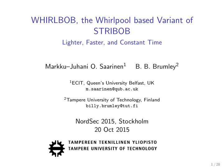 whirlbob the whirlpool based variant of stribob