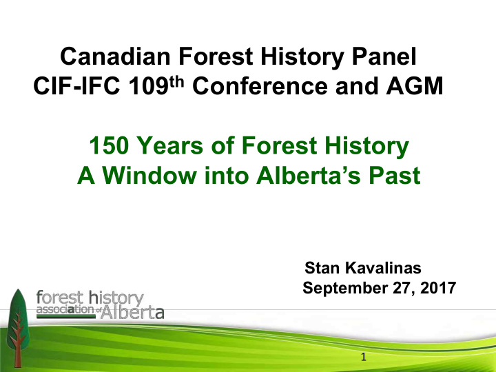 canadian forest history panel cif ifc 109 th conference