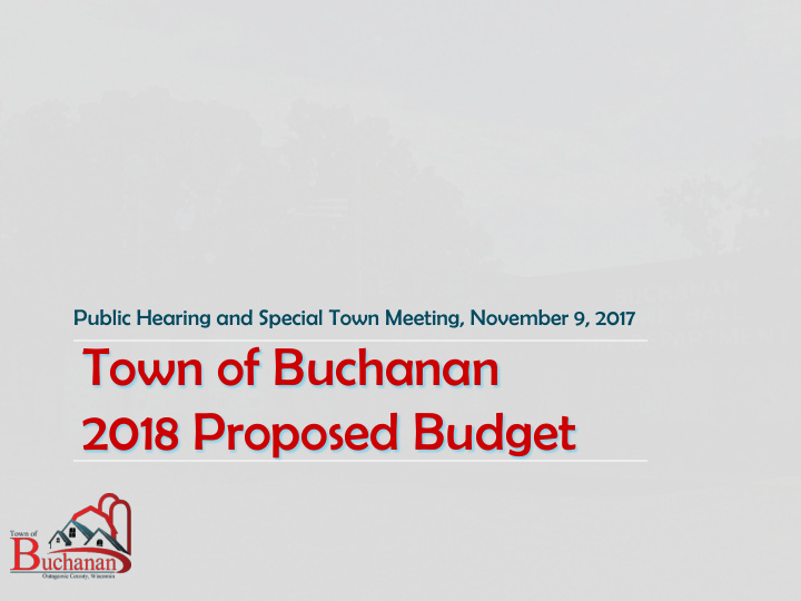 2018 proposed budget tonight s agenda