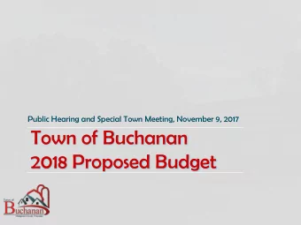 2018 Proposed Budget  Tonights Agenda: Open Meeting  Town Chair  1.  Pledge of Allegiance  2.