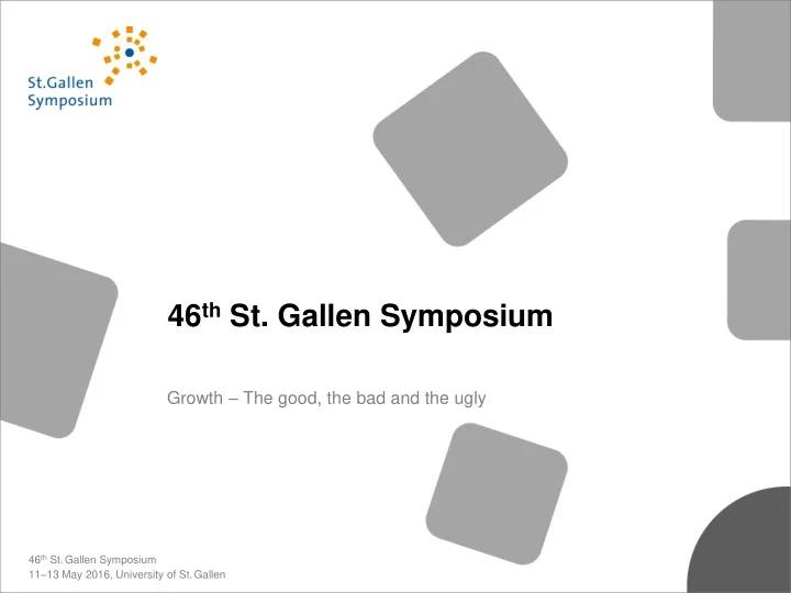 46 th st gallen symposium