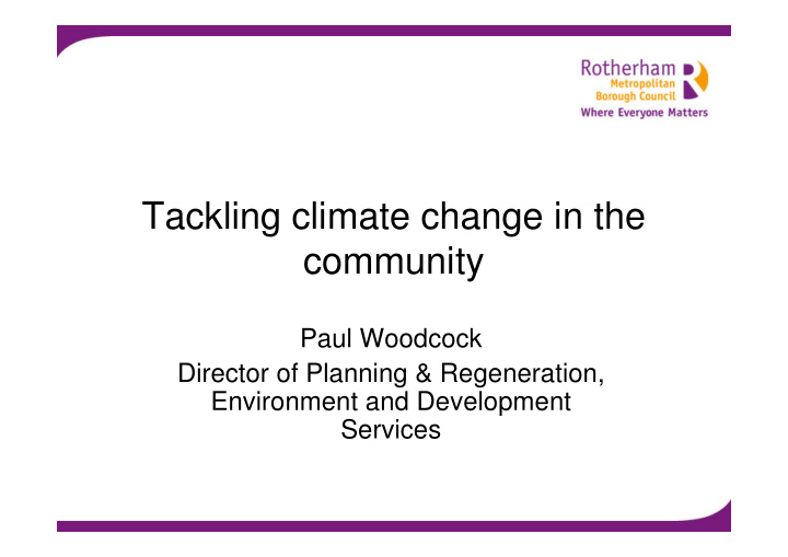 tackling climate change in the community