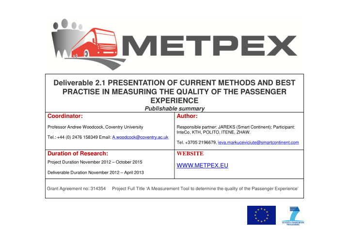 deliverable 2 1 presentation of current methods and best